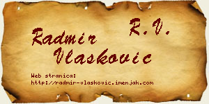 Radmir Vlašković vizit kartica